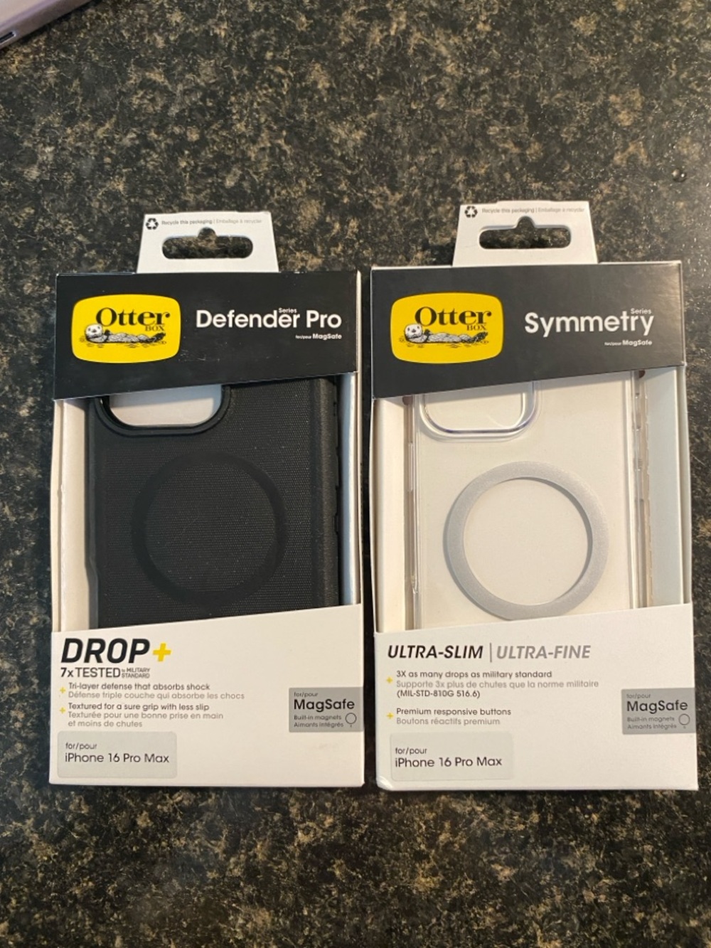 OtterBox Defender Pro Black & OtterBox Symmetry Clear Case for iPhone 16 Pro Max
